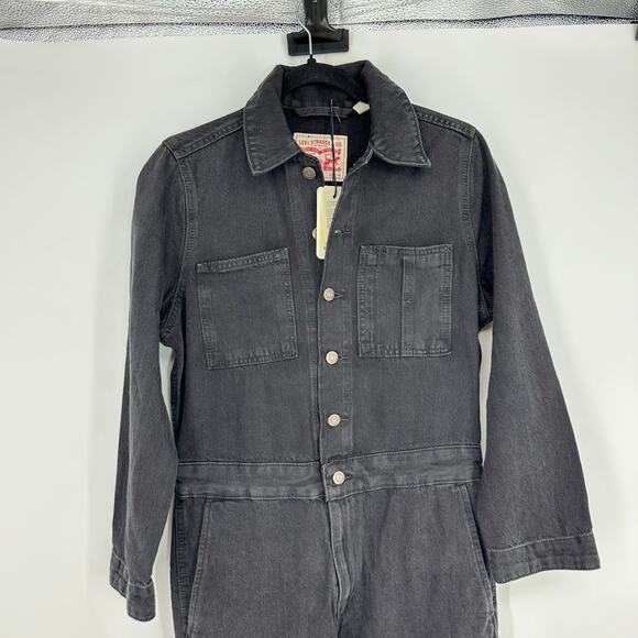 Levi’s Womens XS Denim Iconic Jumpsuit Standard Fit Black Cotton Western NWT - Picture 4 of 16